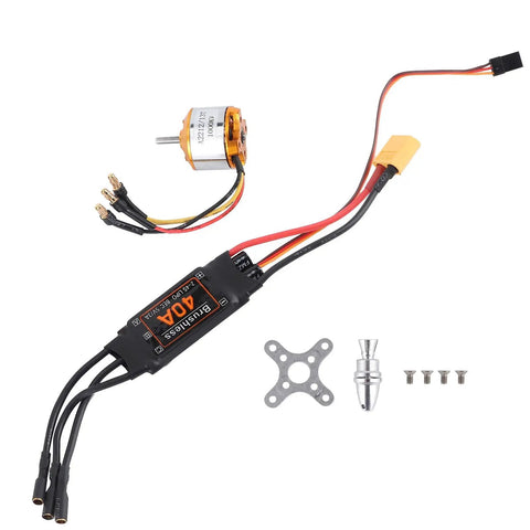 Beefy 2212 1000KV brushless motor and 40A ESC combo for RC drones and helis FPV rigs with safe arming function visible components