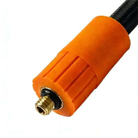 Heavy Duty Air Pump Hose Connector With Locking Air Chuck For Std Tire Valves And Fine Thread Tire Inflator Hose Adapter Fits Car Motorcycle Bike For Rescue Work With Screw Clamp Flex Ranging 16Cm To 100Cm For Quick Fixes Any Time Keep Your Ride Safe brass fitting close-up