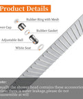 16 Inch Square Rain Shower Head With Ultra Thin Profile High Pressure Waterfall Showerhead In Brushed Nickel 304 Stainless Steel Construction 324 Silicone Nozzles Delivers Full Body Coverage And At Home Spa Vibe, showing components and accessories.