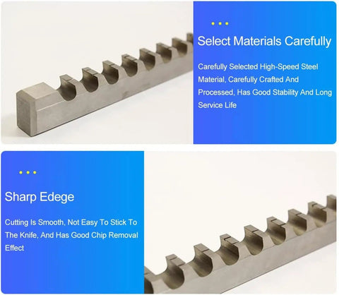 Keyway Broach in focus, highlighting high-speed steel material and sharp edge for Keyway Broach Set Kit In Fitted Box With 4 Broaches.