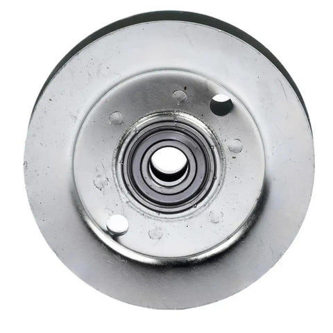 Premium Double Deck Drive Belt Tightener Pulley Fit For 48 Or 54 Inch Mower Decks Replacing AP01 AM133924, round metal pulley with bearing.