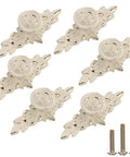 European Style Rose Cabinet Knob Set With Backplates 102mm Vintage Zinc Alloy Flower Detail