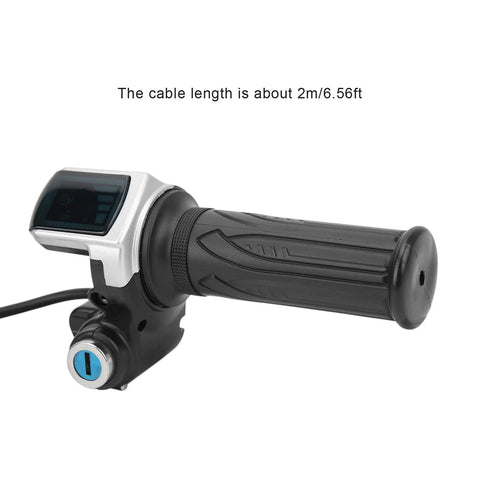 Twist Throttle Grips For Electric Bikes And Motor Scooters With LED Power Indicator And Lock Key Set 48V Compatible ABS Durable Handle Grips Replacement Upgrade For Daily Riding