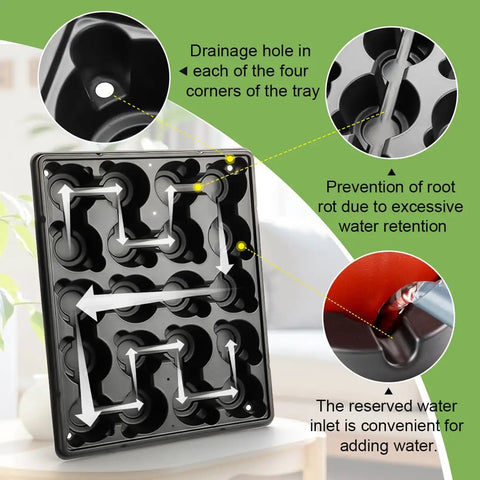 3.15 Inch Biodegradable Peat Pots 100 Count With 5 20 Cell Seedling Trays And Drainage Propagation Kit For Home Grow Seed Starting And Easy Garden Propagation