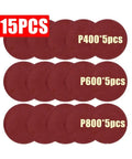 Grab These 15 Pack 6 Inch Grit 60 To 5000 Hook Loop Sanding Paper Discs For Heavy Duty Wood Metal Smoothing And Polishing Projects That Really Pop featuring P400, P600, P800 discs.