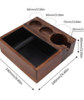 Wooden Coffee Tamping Stand Station 4 In 1 Tamper Holder With 1.5L Stainless Steel Slag Box 58mm Nonslip Tamp Tray dimensions