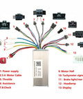 48V 18A Brushless Motor Speed Controller wiring for KDS Protocol with labeled ports for electric bikes and scooters