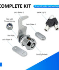 Five Eighth Inch Toolbox Lock With Keys Keyed Alike Tubular Cam Lock Zinc Alloy Heavy Duty Durable Cabinet Lock components