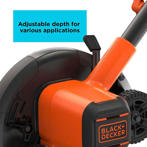 Close-up of 20V Max Cordless Lawn Edger Kit With 1.5 Ah Battery And Charger Included, showing adjustable depth feature