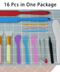 Dope Silicone Stir Sticks Kit 16Pcs For Resin Epoxy Crafting Includes Epoxy Brush Stirring Tools Mixing Spoons Silicone Scraper