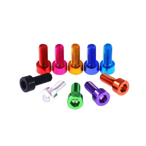Colorful Aluminum DIN912 Hex Socket Cap Head Screws Set M3 M4 M5 M6 Machine Bolts Anodized Orange Finish 10 Pieces DIY Metalworking Fasteners