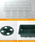 Ten Pack Seed Starter Trays With Humidity Domes, 120 Cell Seed Starter Kit For Indoor Greenhouse And Seedlings, parts displayed