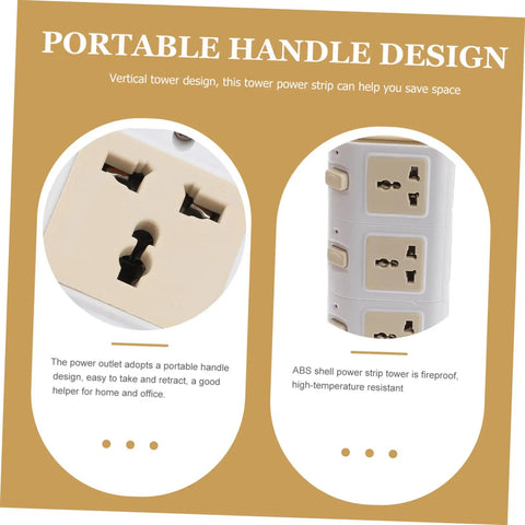 Top Shelf Vertical Power Strip With Usb Charging Ports Smart Surge Protector Outlet Tower showcasing portable handle design and multiple outlets.