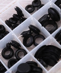 125 Piece Grommet Kit With Black Plastic Box Heavy Duty Heat Resistant Rubber Gaskets And Seals For Faucets Hoses Fittings And Carrier Rollers Replacement Grommets For Home DIY And Plumbing Projects, black rubber grommets in divided plastic box