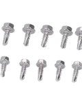 Self Drilling Screws Hex Head Stainless Steel 100 Pcs Set 4.2x13mm And 4.8x13mm Heavy Duty Fasteners For Metal And Wood Applications