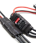 Close-up of 30A Brushless ESC For 2-4S RC Drones Quadcopters And Airplanes With 5V 1A BEC Built In MCU OneShot125 Ready.