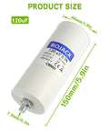 CBB60 120uF Capacitor 250V 50 60Hz Round Run Start AC Motor Capacitor With Nut And Double Insert for HVAC systems