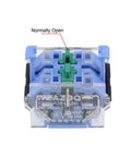 Close-up of Three Position Rotary Selector Switch With Self Locking Two Normally Open Contacts 660V AC 10A Rating 22mm