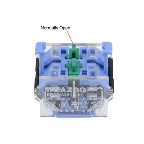 Close-up of Three Position Rotary Selector Switch With Self Locking Two Normally Open Contacts 660V AC 10A Rating 22mm