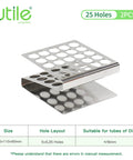 Two Pack 25 Hole Stainless Steel Test Tube Rack Z Shape for Tubes Up To 16mm Diameter