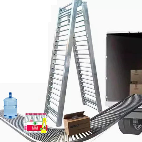 Portable Foldable Roller Conveyor Kit With 330 Lbs Capacity And Easy Install Durable Anti Wear Rollers For Smooth Material Handling Ideal For Market Chutes And Warehouse Solutions 12 Inch By 19 Point 6 Feet, foldable aluminum rollers