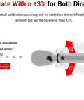 Quarter Inch Drive 90 Tooth Dual Direction Micrometer Torque Wrench 20 to 200 Inch Pounds ISO Standard Calibration Accurate Reads