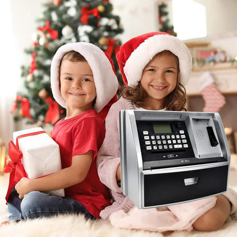 Kids with Interactive Talking ATM Bank For Kids With Savings Piggy Bank Learn Deposits And Withdrawals Motorized Bill Feeder USB