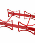 Heavy Duty Steel Drum Storage Rack For 55 Gallon Metal Drums, red industrial stacking stand for organizing drums.