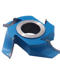 Precision Balanced R60 Corner Rounding Shaper Cutter With Quarter Inch Shank and Tough As Nails Triple Carbide Blade, blue design.