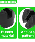 Close-up of Rubber Jack Pad For Universal Rail Pinch Weld Protection with anti-slip pattern and rubber material detail