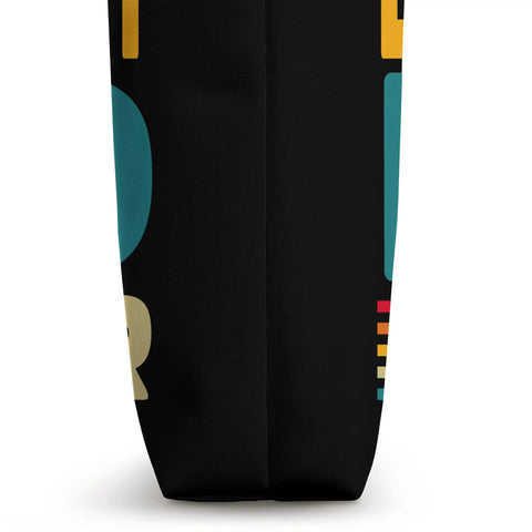 Side view of Dragon Boat Racing Tote Bag For Paddlers And Crew, showing colorful design and durable canvas with reinforced seam.