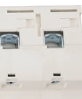 Close-up of a 3 Pole DIN Rail Mount Circuit Breaker 100A 400V with Automatic Shutdown and Rapid Arc Extinction for Home Marine and Solar.