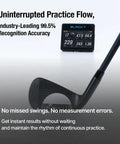 Shot5 Golf Launch Monitor Portable Doppler Radar Swing Speed Trainer and golf club with display showing measurements