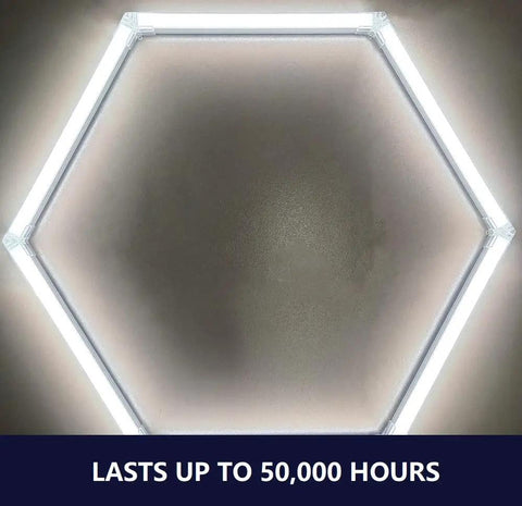 Honeycomb LED Garage Light Kit With 17 Panels And 660W Pro Grade Total Power 6500K Daylight White hex panel illuminated
