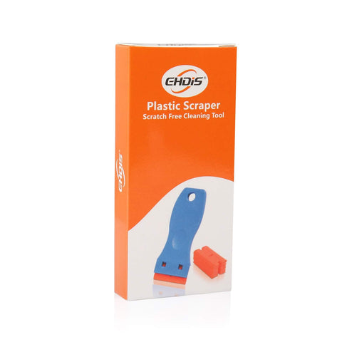 Box of 1.5 Inch Plastic Razor Scraper With Ten Double Edged Blades For Removing Labels, Stickers, And Decals From Glass Windows Without Scratching