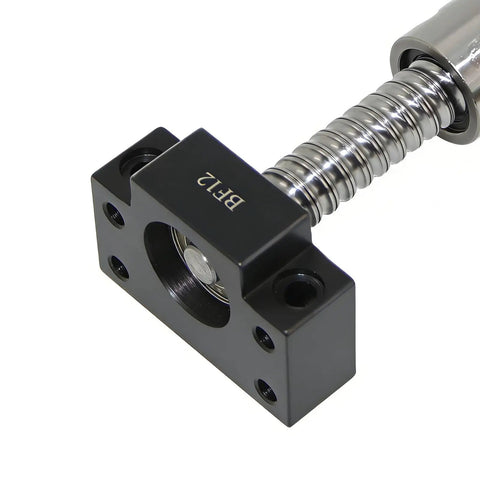 BK12 Fixed Side and BF12 Standard End Supports for SFU1605 SFU1610 Ballscrews, CNC Machine Ball Screw Bearing Blocks Bracket, 16mm shaft compatible, black carbon steel BK12 block on ballscrew