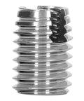 20 Pcs Stainless Steel Slotted Self Tapping Threaded Inserts M6x1.0 M10x1.5 L14mm Repair Kit For Damaged Threads Quick Fix And Reliable Thread Repair Tool, close-up