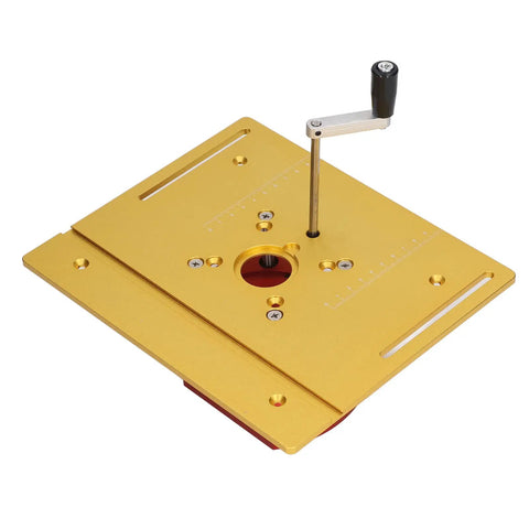 Kickass Router Lift Base For Woodworking Tables Featuring A Smooth Crank Handle for exact height tuning solid aluminum build