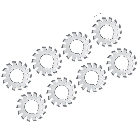 Top Shelf Eight Piece High Speed Steel Involute Gear Milling Cutter Set With Hella Sharp 20 Degree Pressure Angle Blades For Badass Workshop Machining And Precision Metal Fabrication