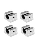4 Pack Linear Ball Bearings Set SBR10UU SBR20UU SBR10LUU SBR16LUU Ideal For CNC Parts And 3D Printer Projects on white background