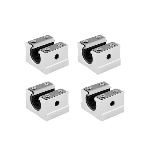 4 Pack Linear Ball Bearings Set SBR10UU SBR20UU SBR10LUU SBR16LUU Ideal For CNC Parts And 3D Printer Projects on white background