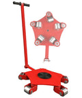 Heavy Duty Industrial Mover Dolly Featuring 360 Swivel Casters And Grippy Non Slip Pads, red design with sturdy handle for easy maneuvering.