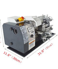 Compact Metal Bench Lathe Featuring A Beefy 8X16 Inch Bed And Mt5 Taper Powered By A Silky 900W Brushless Motor for precise cutting.
