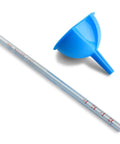 Top Shelf Stainless Steel Jewelry Steam Cleaner 2.2 Liter Tank with a blue funnel and measuring tube for easy filling.