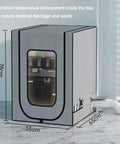 Slick Heavy Duty 3D Printer Enclosure With Badass Airflow Vent System, Built In Digital Thermometer, Dustproof Zippered Tent Cover For ABS Or Filament Crafts, side view showing dimensions 55x65x78cm.