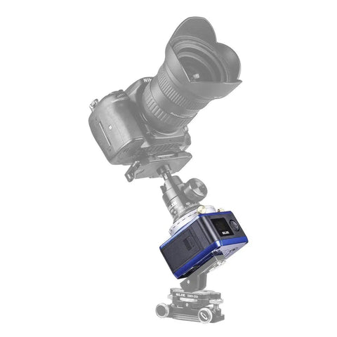 ECH 630 Compact Star Tracker attached to camera setup for backpacking photogs with LCD menu and adjustable head