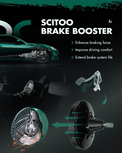 Direct Fit Vacuum Power Brake Booster Assembly For Ford Edge And Lincoln Mkx 35l Engines 2007 To 2010, showing single diaphragm design.