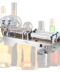 Slick Stainless Steel Pneumatic Piston Bottle Filler Machine Dual Head Automatic Manual Mode Liquid Dispenser For Food Beverage Cosmetic And Pharma Bottling, showcasing dual-head filling mechanism.