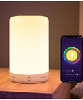 Smart WiFi Desk Lamp With Alexa And Google Assistant Voice Control App Remote Dimmable LED Light With Multi Color Vibes on table