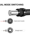High Power Hot Air Rework Station 700W With Quick Change Nozzle Bracket, 212F To 932F Range, dual mode switching nozzles shown
